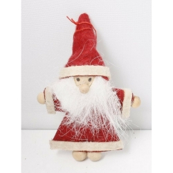 Christmas tree ornament, Santa textile 8.5cm 